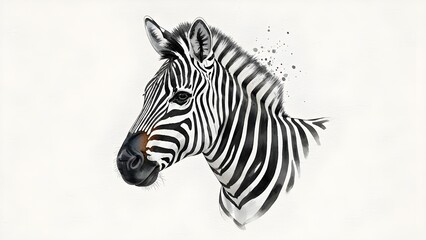 zebra isolated on white background