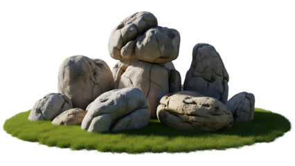 Rock formation isolated on transparent background