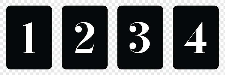 1234 latter icon black and white .Vector Illustration .EPS 10 .