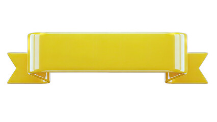 Yellow Ribbon Banner on White Background