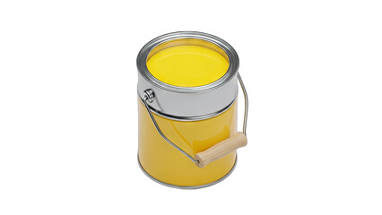Yellow Paint Can Isolated on White Background