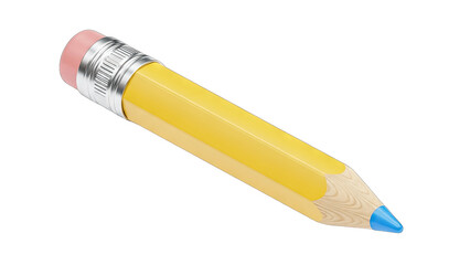 Yellow Pencil Isolated on White Background