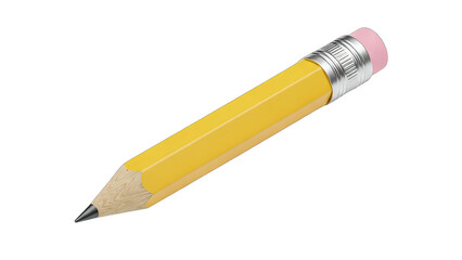 Yellow Pencil Isolated on White Background