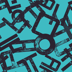 Korean alphabet Hangul green seamless pattern. Graphic design for background, banner, poster, cover, invitation, fabric, header or brochure. Vector illustration