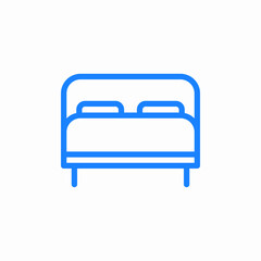 double bed icon sign vector