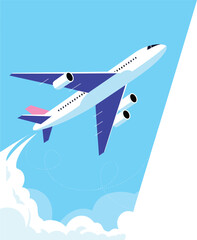 Businessman with briefcase and airplane, international travel and global business concept.