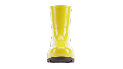 Yellow Rubber Boot Isolated on White Background
