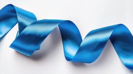 Video A close-up shot of a blue ribbon on a white background, perfect for highlighting achievements or adding a touch of color to your design