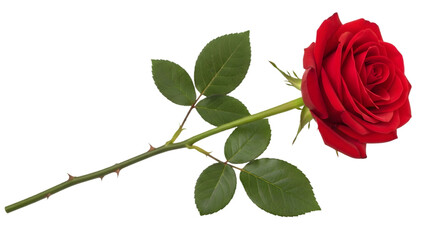 Obraz premium A single red rose isolated on transparent background