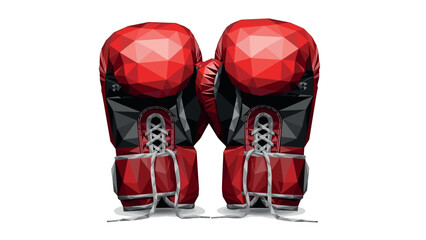 Geometric low poly boxing gloves design for modern sports branding
