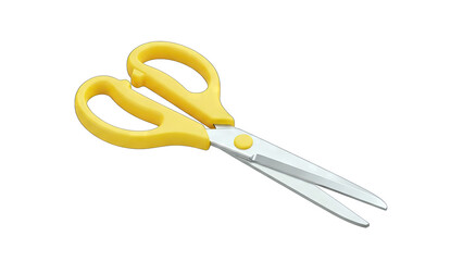 Yellow Scissors Isolated on White Background