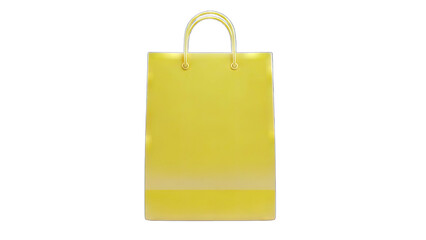 Yellow Shopping Bag Isolated on White Background