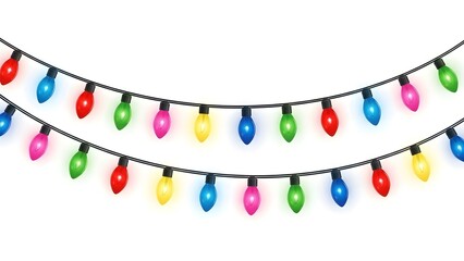 Vibrant strands of colorful christmas lights illuminating a festive atmosphere