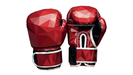 Fototapeta premium Polygonal red boxing gloves pair with geometric design in modern style