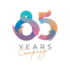 85 year anniversary company colorful template design