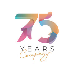 75 year anniversary company colorful template design