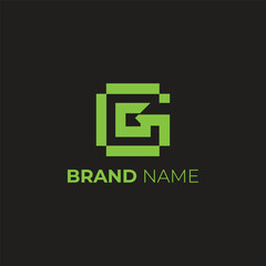 Modern Pixelated Green Letter G Logo for Branding