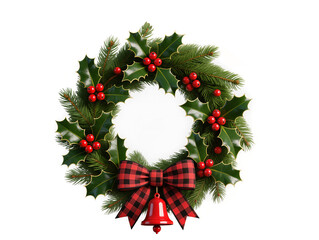christmas wreath on white background