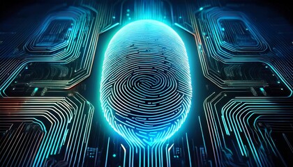 futuristic digital fingerprint for cyber security and circuit technology