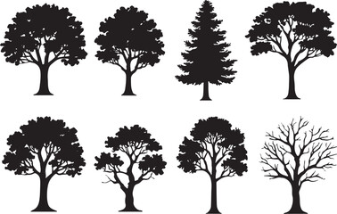 Obraz premium trees silhouettes icon vector