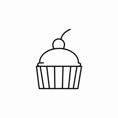 cupcake cherry icon sign vector