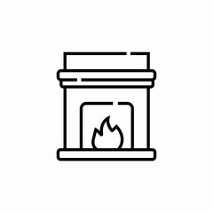 fireplace flame icon sign vector