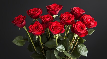 Naklejka premium Set red rose beautiful flower 