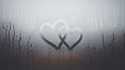 Abstract art piece with heart shaped silhouette