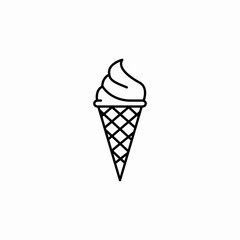 waffle cone ice cream icon sign vector