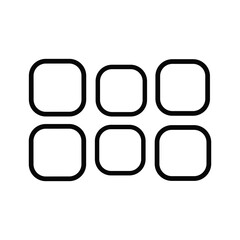 Simple black and white square grid icon