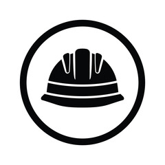 Safety hard hat icon in circle