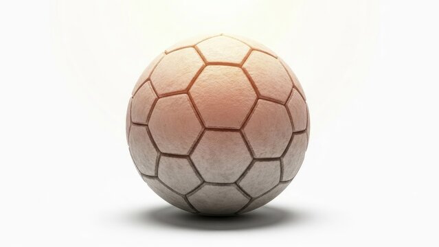 Classic soccer ball with distinct hexagonal pattern on a clean white background