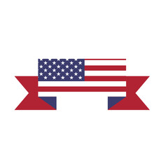 Usa Flag Ribbon In Icon 83