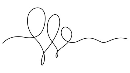 Heart. Abstract love symbol. Continuous one line art drawing love vector. Thin flourish and romantic symbol in simple linear style. Minimalistic Doodle vector illustration. Editable stroke 