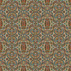 paisley pattern, seamless textile design, ornamental boho style, vintage ethnic motif, floral paisley, multicolor & pastel tones, decorative fabric print, surface pattern, fashion wallpaper design
