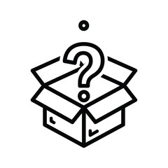 Mystery box with question mark inside