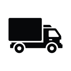 Delivery truck icon on white background