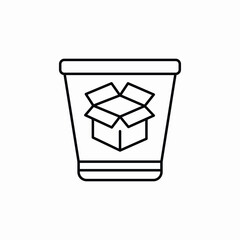 trash papercard bin icon sign vector