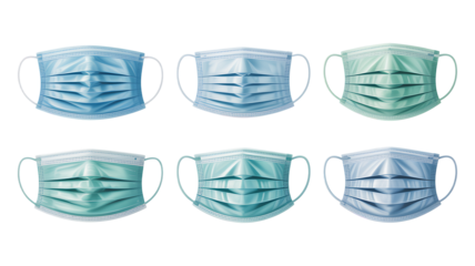 Collection of surgical face masks for protection against viruses and pollution