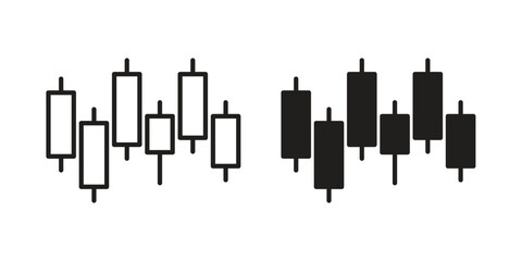 Obraz premium Chart candlestick icon