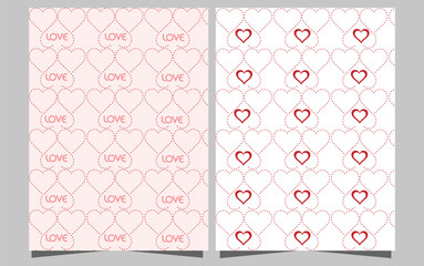 Valentine Seamless Heart Pattern Background with Love Text &ndash; Cute Romantic Repeating Design