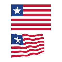Liberia national flag featuring a white star on a blue canton with red and white stripes