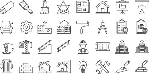 Fototapeta premium Black silhouette vector illustration set collection of ten various popular indoor potted house plants, including monstera, palm, and agave varieties