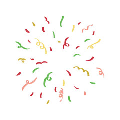 Confetti Christmas Red Green Yellow Vector Illustration.eps