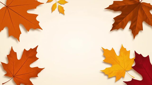 Thanksgiving Autumn Frame Maple Leaves Border Background Copy Space