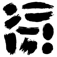 Hand Painted Abstract Brush Stroke Set.eps