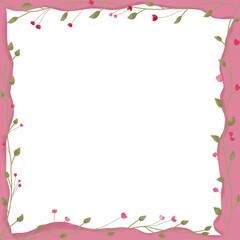 pink frame with flowers