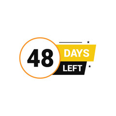48 days left Countdown number banner templates time icon vector design