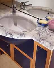 Close up of a bathroom cabinet