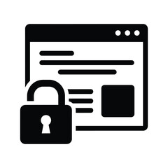 Fototapeta premium Secure webpage with locked padlock